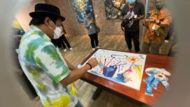 Suasana pembukaan pameran tunggal Nyoman Sujana Kenyem bertajuk 