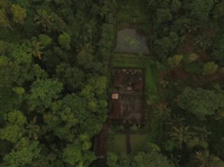 Hutan adat Desa Demulih dilihat dari udara. (balisaja.com/tim riset Sitadewiku)